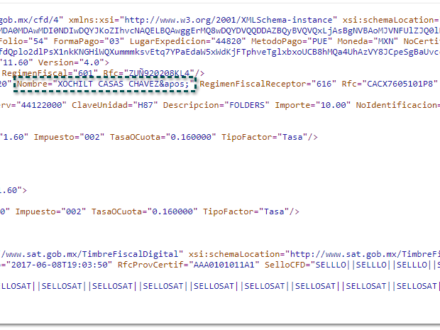 Limitante del uso de apóstrofe en Servicios de&nbsp;Timbrado